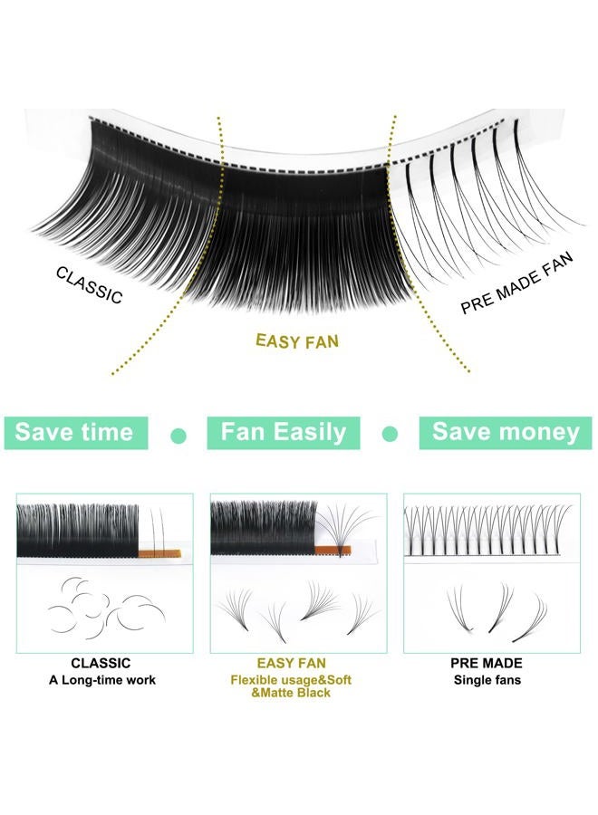 PRO LASHBEAUTY Easy Fan Volume Lashes DD-0.05-9-16 Volume Lash Extensions Rapid Blooming Lashes 9 to 20 mm Mega Volume Lash Extensions C D curl Flowering Lash Extensions(DD-0.05,9-16mm) - Image 3