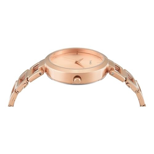 TIMEX Analog Watch for Woman with Rose Gold Round Dial & Rose Gold Stainless Steel Bracelet Band Water Resistant Women's Wrist Watches - TW000X276 - Image 5
