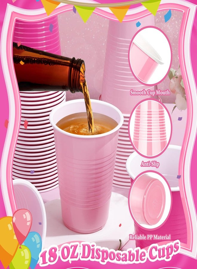 KesaPlan 100PCS 18 oz Plastic Cups, Party Cups Light Pink and Hot Pink Cup Disposable Drinking Cup Bulk For Bachelor Party Christmas Graduation Wedding Birthday Picnic Festive Celebrations - Image 5