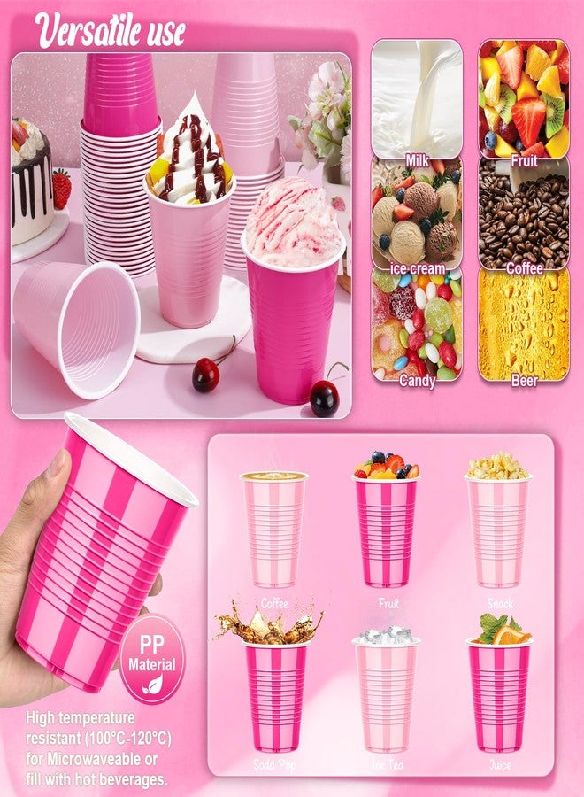 KesaPlan 100PCS 18 oz Plastic Cups, Party Cups Light Pink and Hot Pink Cup Disposable Drinking Cup Bulk For Bachelor Party Christmas Graduation Wedding Birthday Picnic Festive Celebrations - Image 4