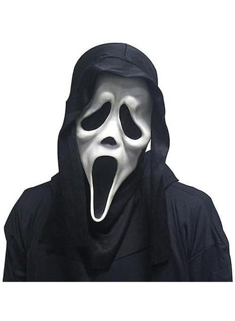 Ghost Horror Face Mask – Classic Long Face Costume Mask for Adults & Kids – Halloween Scary Party Prop