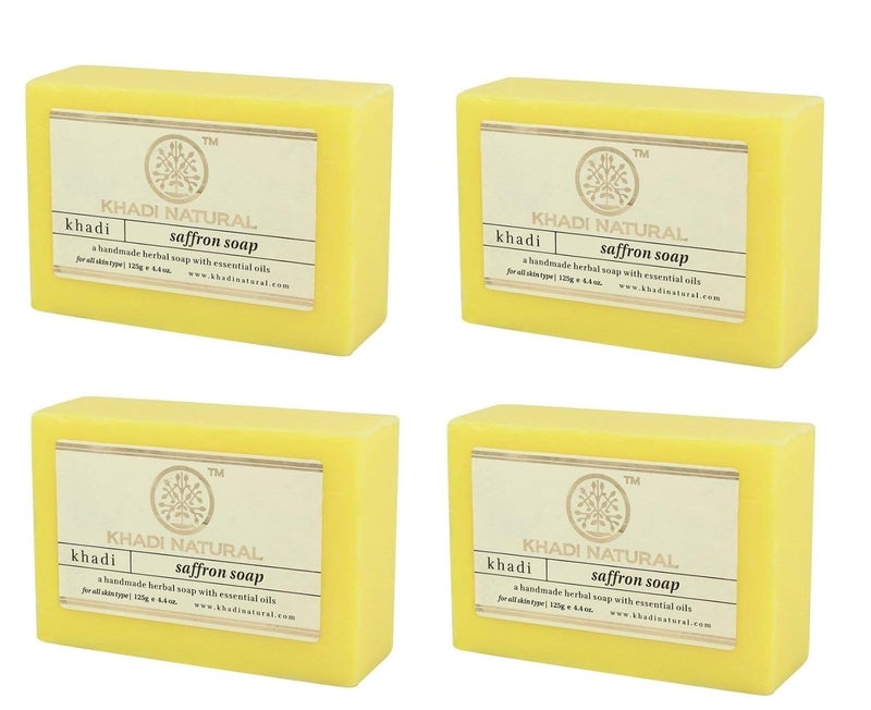 Khadi Herbal Khadi Natural saffron soap 125 gm set of 4