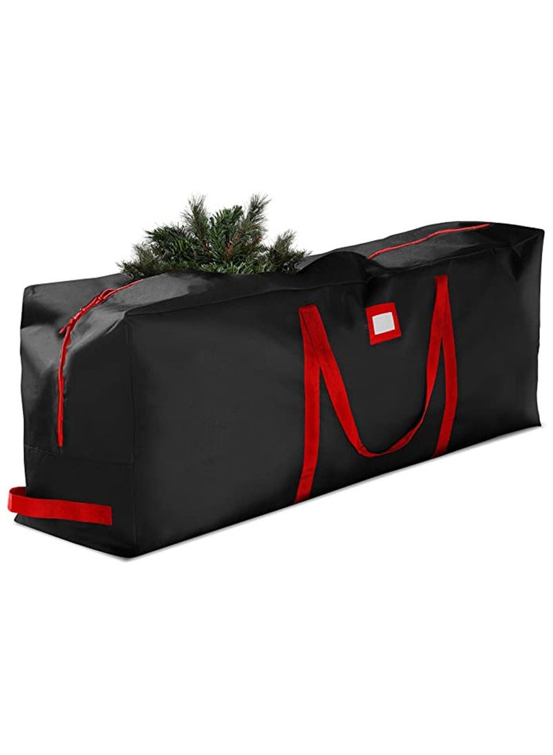 TAPIT Christmas Tree Storage Bag Fits Up to Artificial Disassembled Trees Large Christmas Storage Containers Heavy Duty 600D Oxford Xmas Holiday Tree Bag with Durable Handles & Dual Zipper (Black) - Image 1