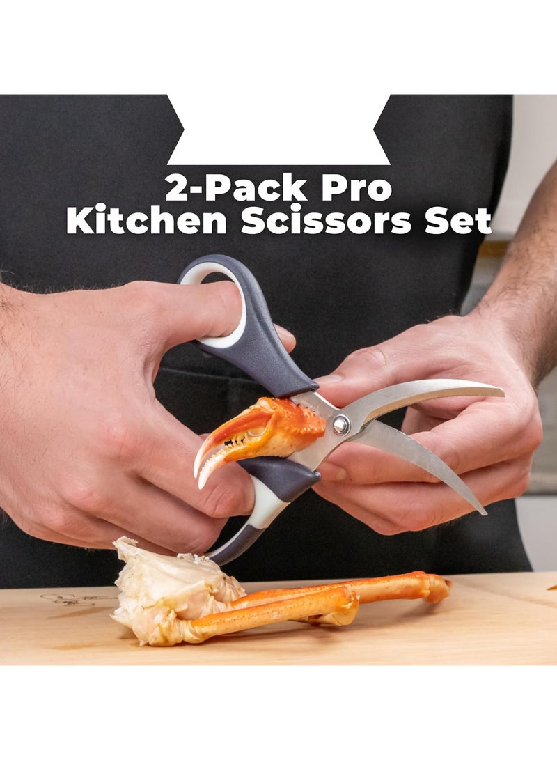 Halamine Kitchen Shears, 2 Pack Heavy Duty Kitchen Shears, Dishwasher Safe Meat Shears, Universal Kitchen Shears for Chicken/Poultry/Fish/Meat - Image 2