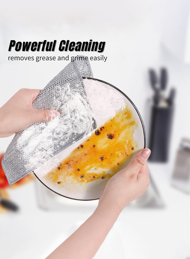 بيروي مناديل تنظيف سلكية متعددة الأغراض، 20 عبوة مناديل تنظيف الأطباق متعددة الأغراض، مناديل تنظيف الأطباق السلكية غير القابلة للخدش مناديل تنظيف الأطباق منظفات للأطباق والأحواض والعدادات وأسطح المواقد - Image 3