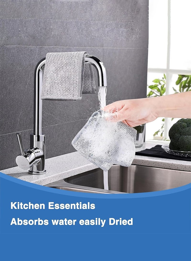 بيروي مناديل تنظيف سلكية متعددة الأغراض، 20 عبوة مناديل تنظيف الأطباق متعددة الأغراض، مناديل تنظيف الأطباق السلكية غير القابلة للخدش مناديل تنظيف الأطباق منظفات للأطباق والأحواض والعدادات وأسطح المواقد - Image 4