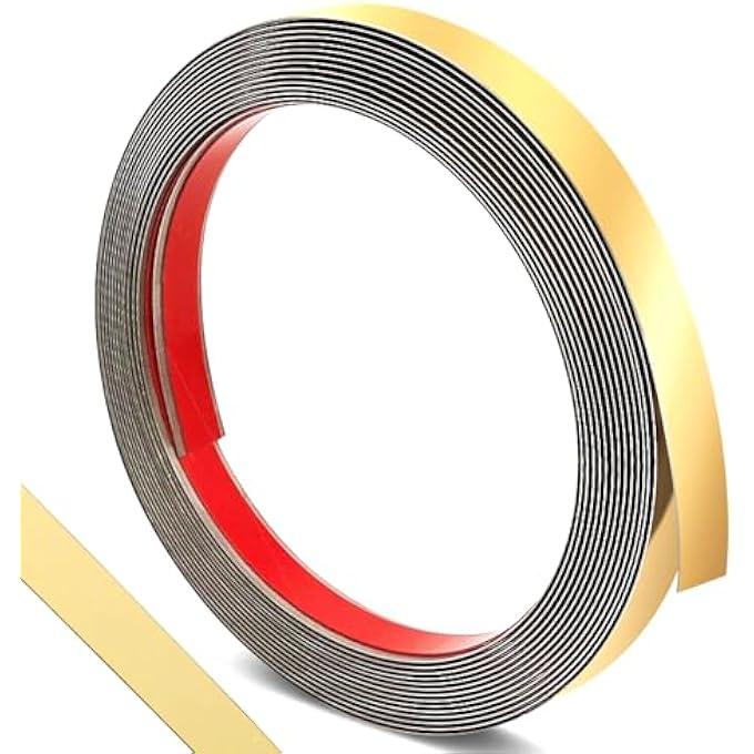 METALIZED MOLDING TRIM, METALIZED MOLDING & WALL TRIM SELF-ADHESIVE MIRROR-LIKE FINISHED WALL EDGING STRIP, TRIM STAINLESS STEEL GOLD METALIZED PEEL OFF AND STICK DESIGN - Image 2