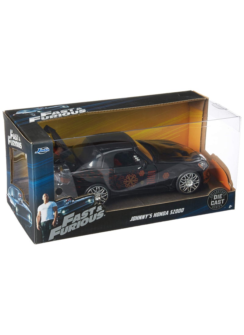 Jada Toys Jada Toys Fast & Furious 1:24 Johnny's Honda S2000 Die-cast Car, Toys for Kids and Adults, Black  - Image 3