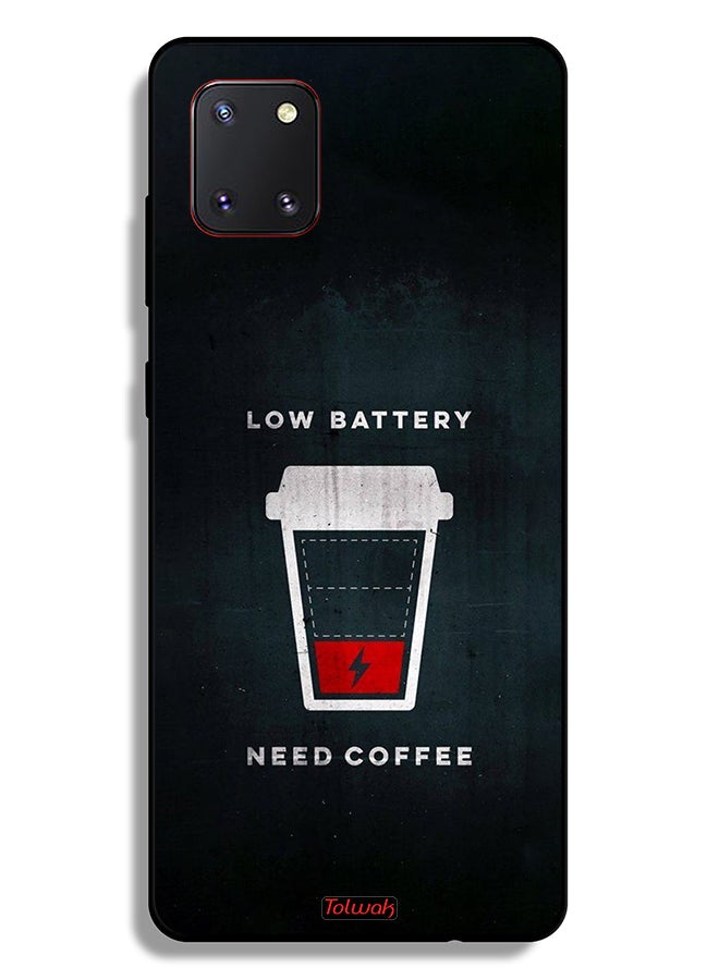 Tolwak Samsung Galaxy Note 10 Lite Protective Case Cover Low Battery Need Coffee - Image 2