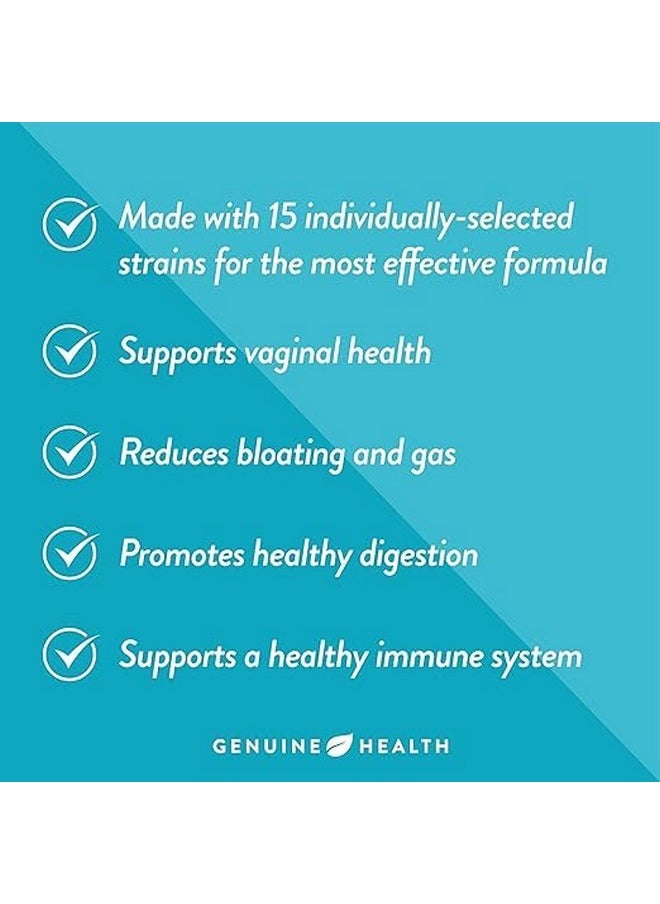 Genuine Health Genuine Health Women's Daily Probiotic, Helps Promote Healthy Digestion, Gut Health & Vaginal & Skin Health, Multi-Strain Formula (60 Count)  - Image 4