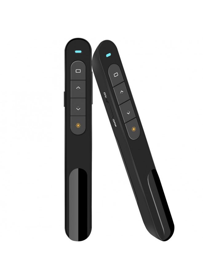 DinoFire Wireless Presenter, Hyperlink Volume Control Presentation Clicker RF 2.4GHz USB PowerPoint Clicker Presentation Remote Control Pointer Slide Advancer (Black)  - Image 2