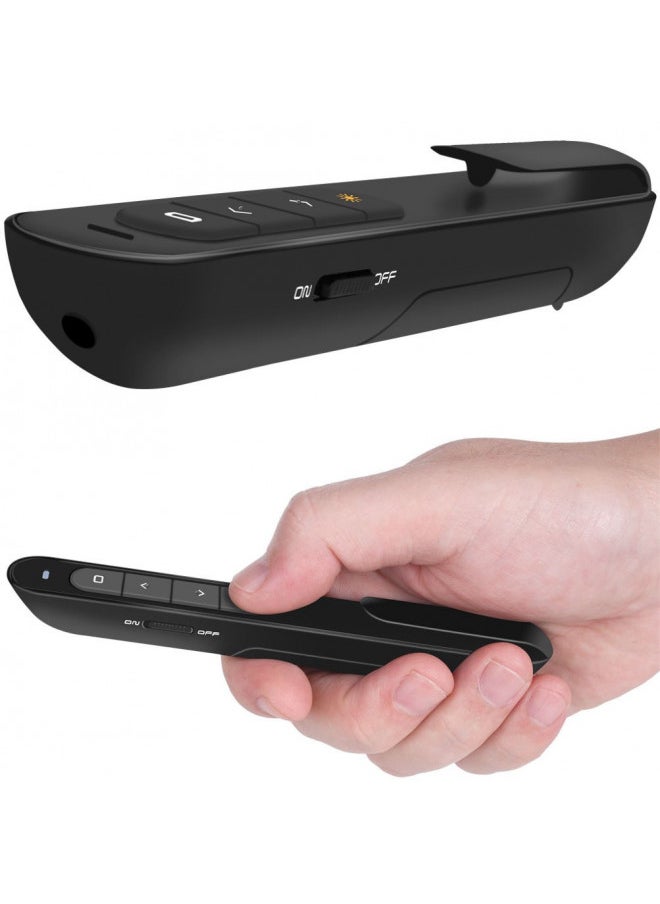 DinoFire Wireless Presenter, Hyperlink Volume Control Presentation Clicker RF 2.4GHz USB PowerPoint Clicker Presentation Remote Control Pointer Slide Advancer (Black)  - Image 3
