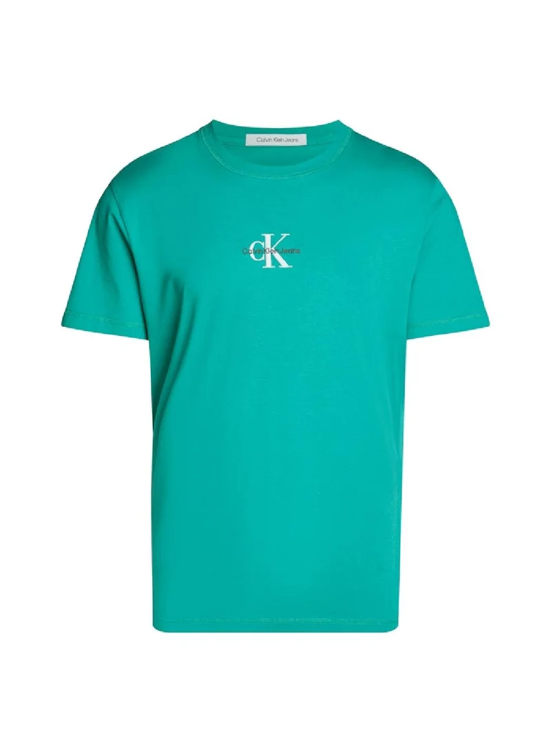 Calvin Klein Jeans Men's Slim Monogram T-Shirt - Cotton jersey, Green
