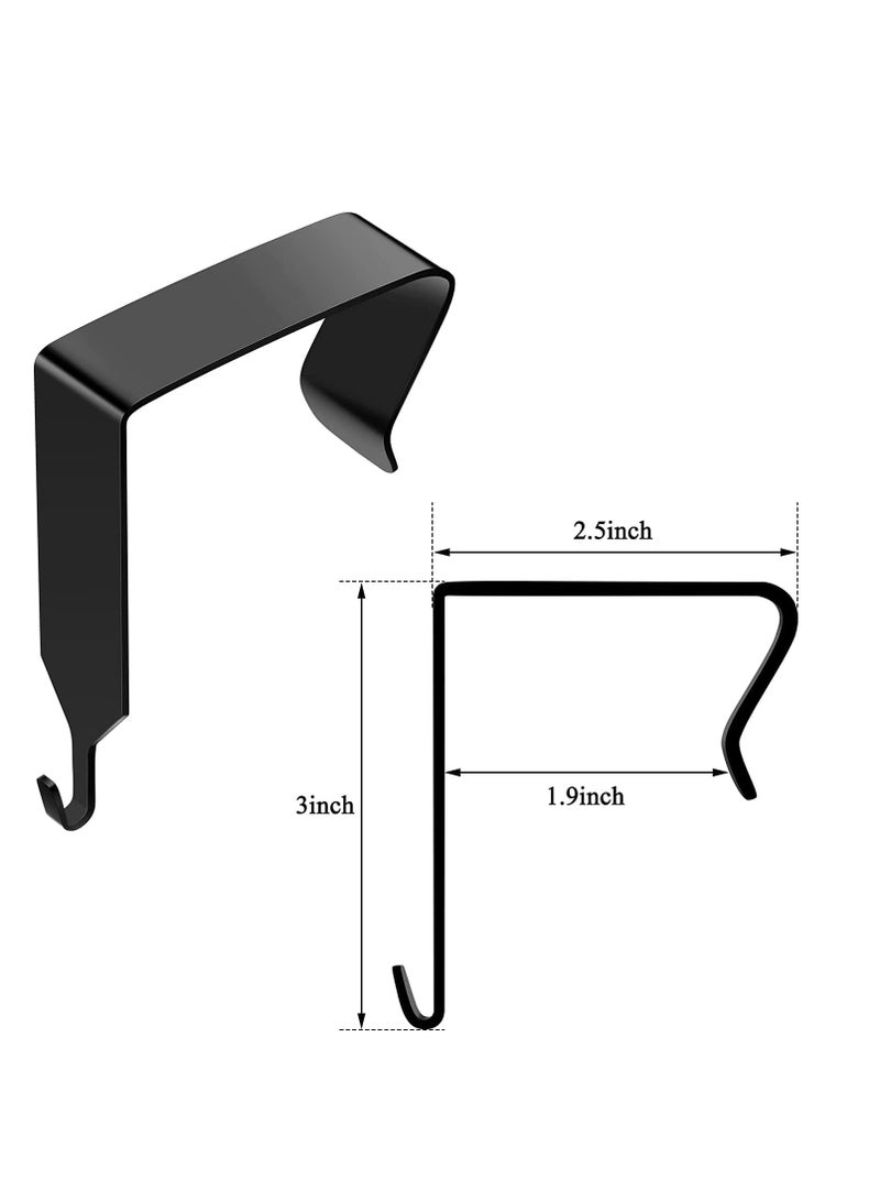 Hook Over The Door Panel Wall Metal Cubicle Picture Hanger for Clothing Mirror Hooks Office Whiteboard Black 4 Pieces