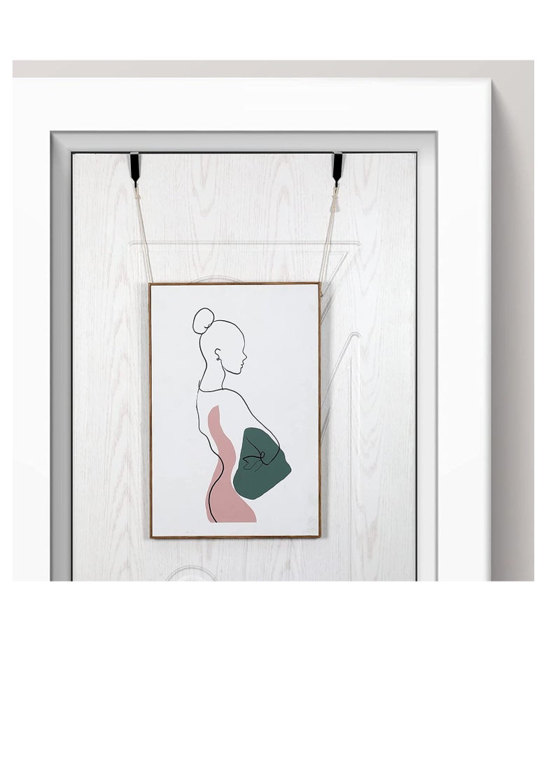 Hook Over The Door Panel Wall Metal Cubicle Picture Hanger for Clothing Mirror Hooks Office Whiteboard Black 4 Pieces