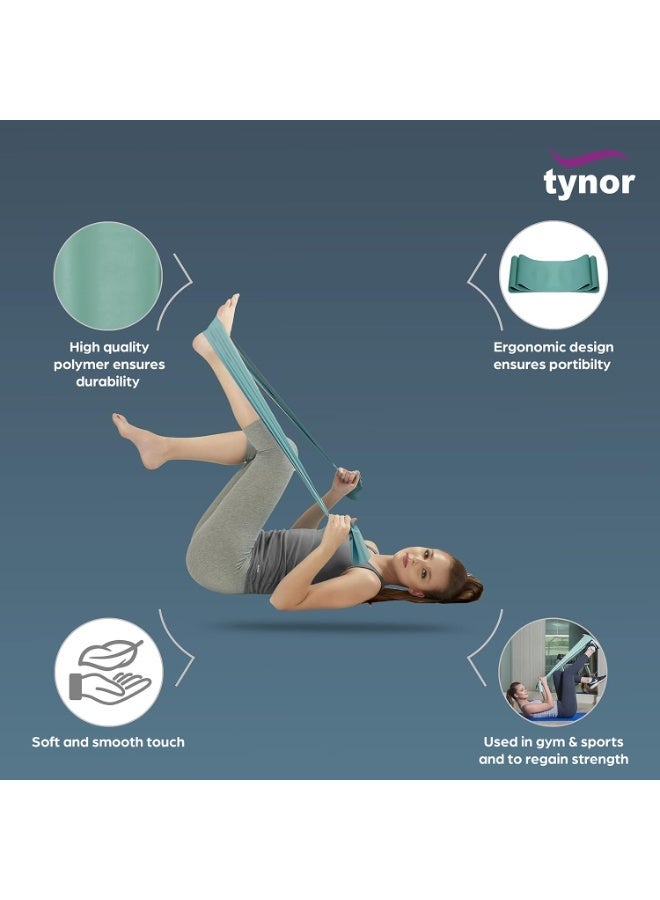 Tynor Tyroband 1.7, Leg & Thigh Exerciser for Pilates & Yoga | Physical Therapy Resistance Band for Strengthening & Flexibility | Universal Size, 1 Unit (Red, 1.7 Meter) - Image 2