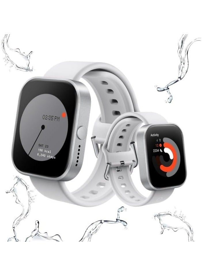 CMF Watch Pro 1.96’’ Smart watch for Adults Waterproof, Fitness Sports Tracker Watch with Heart Rate Monitor,Healthy Sleep Monitor for Smart Phones premium version Latest version for 2025. Silver  - Image 1