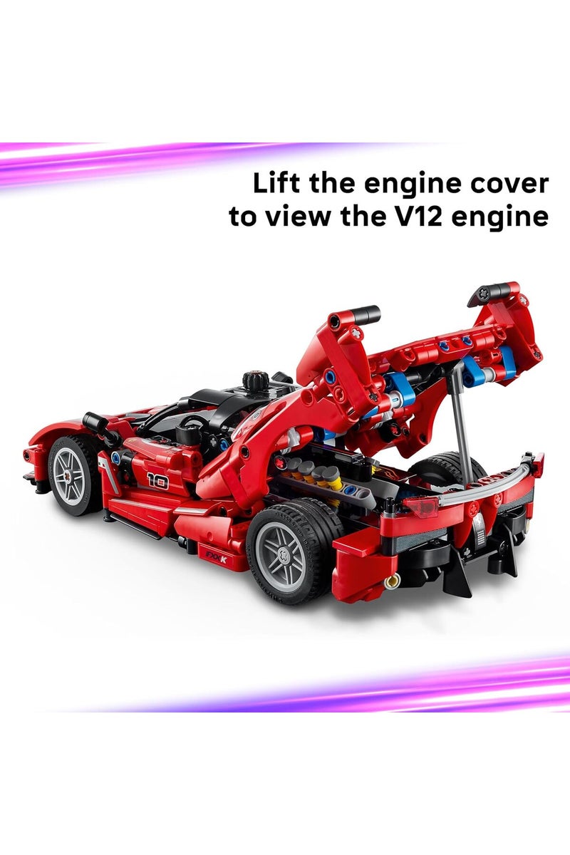 ليغو طقم LEGO Technic سيارة سباق فيراري FXX K – لعبة بناء للعب والعرض مع محرك V12، وفارق الحركة (دifferential)، ومكابس متحركة – هدية لمحبي سباقات السيارات من الأولاد والبنات (العمر 10+)، رقم المجموعة - Image 1