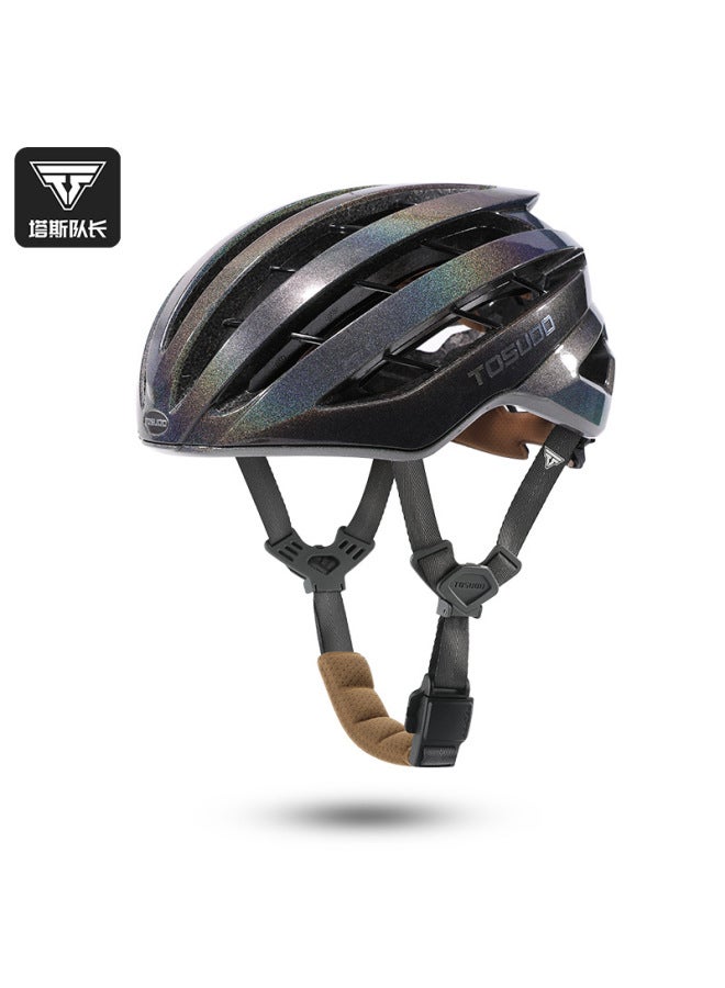 Tosuod Bicycle Helmet with Keel Integrated Windbreaker and 3D Grid for Mountain Road Cycling - Glorious Black