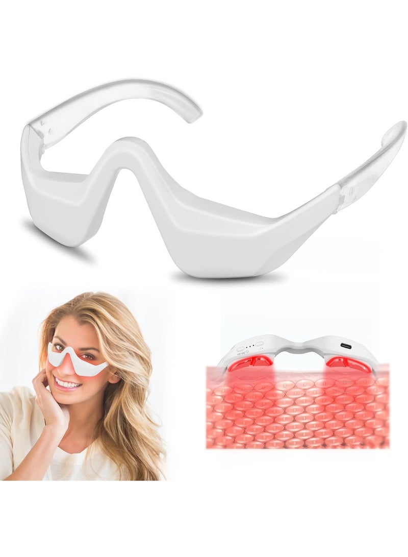 جهاز العلاج بالضوء الأحمر تحت العين، 4 أوضاع لنظارات العلاج بالضوء الأحمر، قناع العين بالضوء الأحمر 650NM لعلاج انتفاخات العين والهالات السوداء والتجاعيد حول العين والخطوط الدقيقة - Image 1