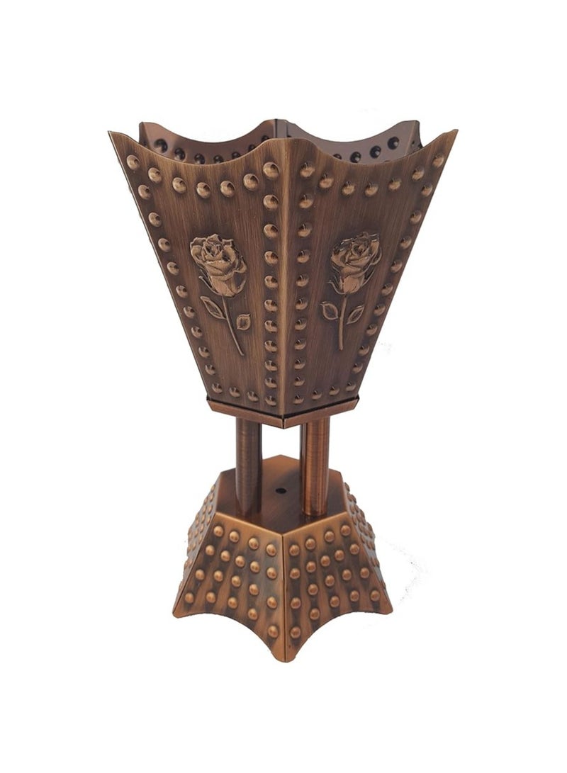AM Premium Charcoal Incense Burner for Oud, Resin & Frankincense. Bakhoor Burner (Copper Rose) - Image 1