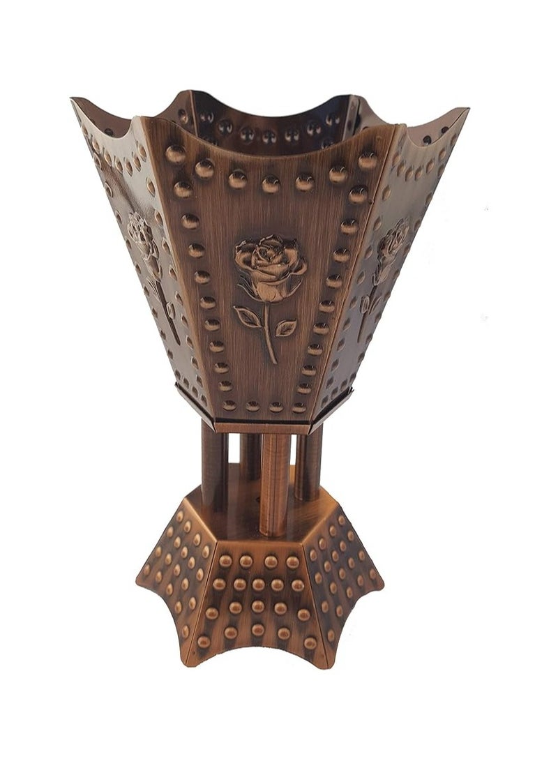AM Premium Charcoal Incense Burner for Oud, Resin & Frankincense. Bakhoor Burner (Copper Rose) - Image 3