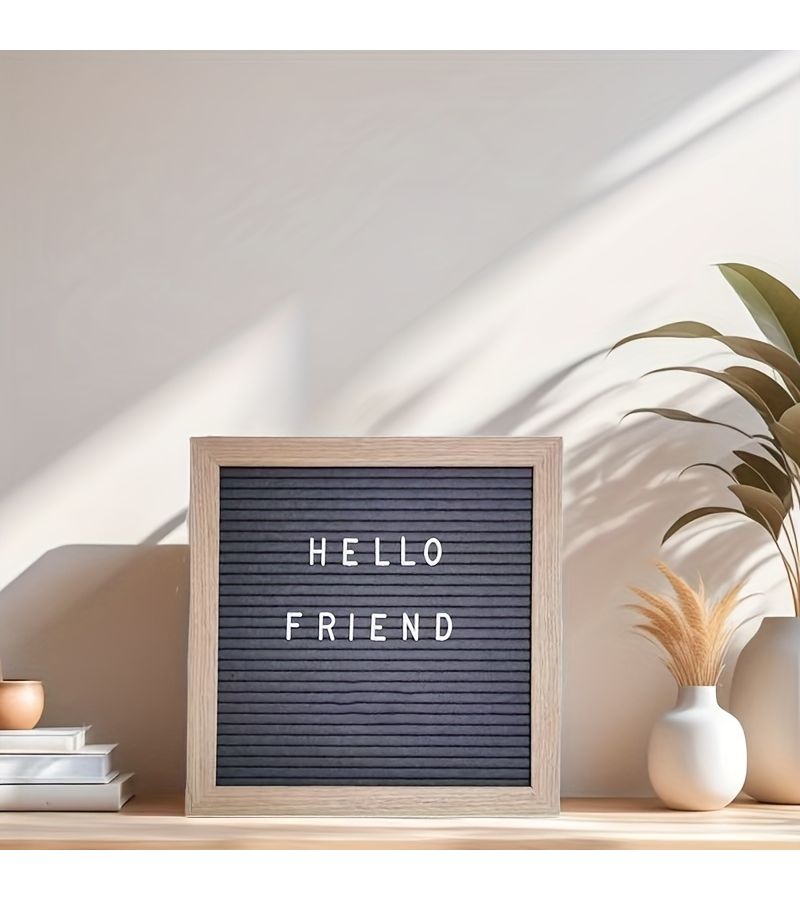 Black Felt Letter Board 10x10 Inch with 247 Adjustable Letters Numbers Symbols - Image 4