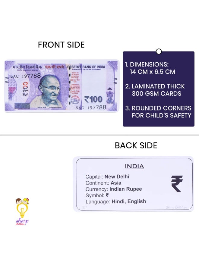 Sharp Children Big Size Flags Flash Cognitive_Skills Cards for Kids, Currency Flash Cards, Wipe and Clean, Laminated Activity Flash Cards - Image 4