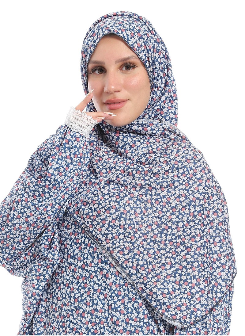 سيزار اسدال صلاة حريمي مزود بنقش ورد  - Image 3
