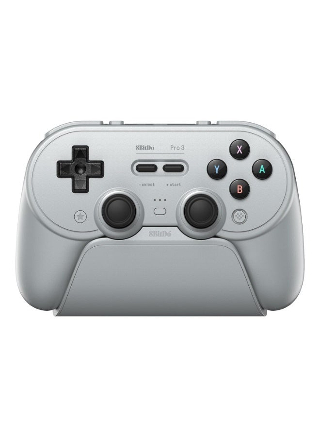 8BitDo Pro 3 Bluetooth Controller for Switch/Switch 2 – TMR Joysticks, Swappable ABXY Buttons, Pro Back Buttons, Charging Dock, Hall Effect Triggers, for Windows, Apple, SteamOS, Android - Gray - Image 1