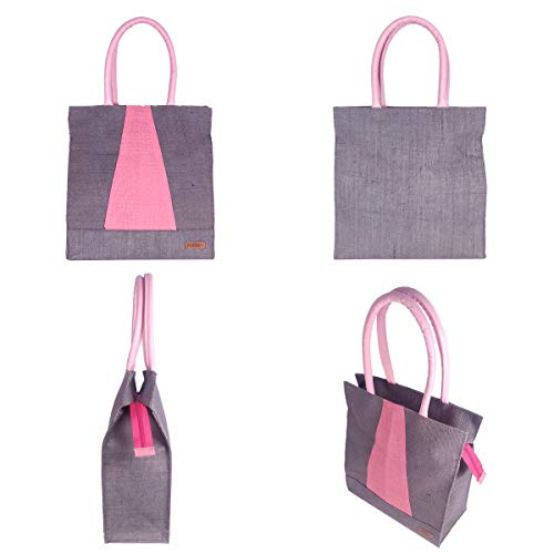 Foonty Exclusive Stripe Daily Use Jute Lunch Bags(Combo of 2,Multicolor,FFFWB6014D) - Image 2