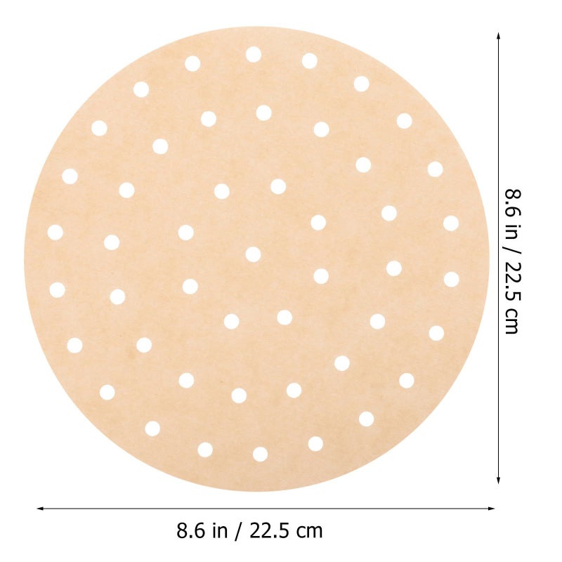PATKAW 200 Sheets Air Fryer Perforated Paper Liners 9 Inch Oil Resistant Baking - Image 3