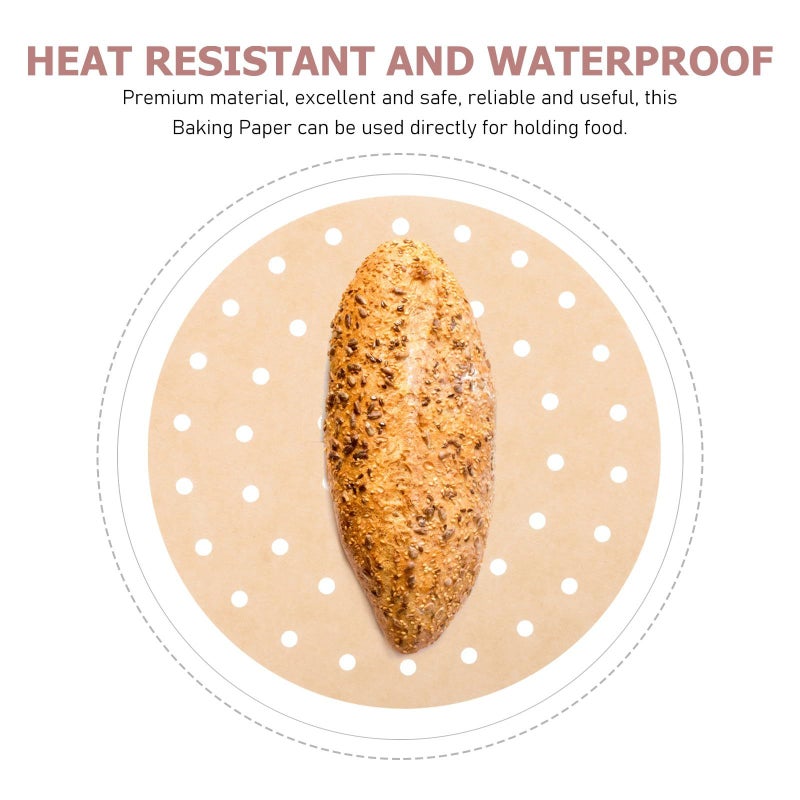 PATKAW 200 Sheets Air Fryer Perforated Paper Liners 9 Inch Oil Resistant Baking - Image 4