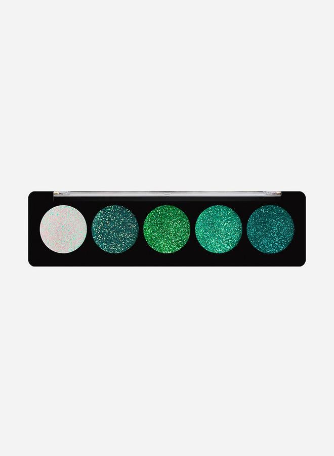 profusion Cosmetics Emerald Gems - 5 Shade Glitter Palette - Image 2