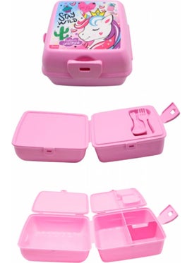 2 Compartment Lockable Fork Spoon Unicorn Lunch Box Pink - pzsku/Z969CFFCAB2038756274BZ/45/_/1731003647/81e2005b-8f95-4410-879c-f65cfe4b86db