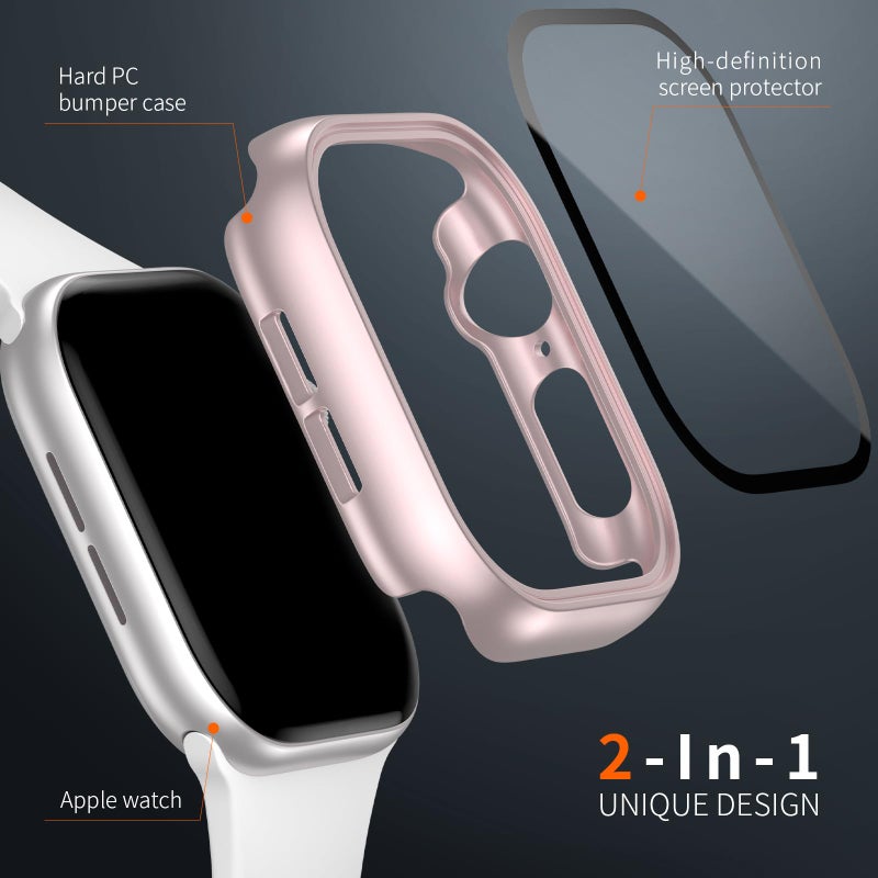BHARVEST 6 Pack Case for Apple Watch Series 11/10 42mm with Tempered Glass Screen Protector, BHARVEST High Definition Scratch Resistant Hard PC Bumper Cover for Apple Watch 11/10 Accessories (6 Colors, 42mm) - Image 3