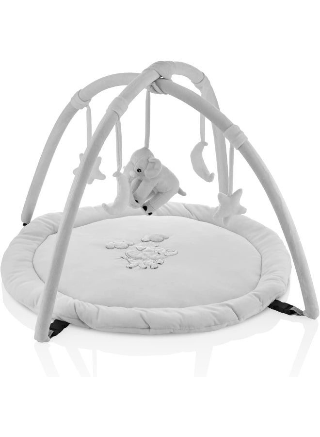 BabyJem Velvet Playing Mat With Elephant Theme (Grey)  - Image 1