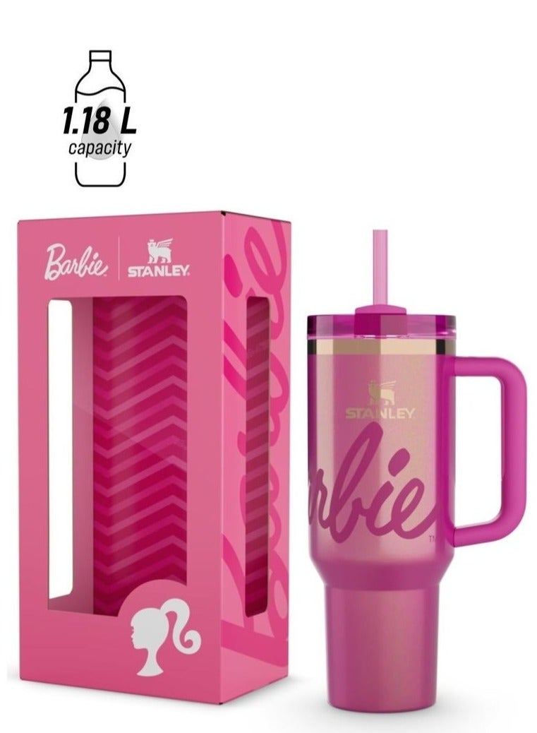 Stanley Quencher H2.0 FlowState Tumbler, 40 oz (1.18L), Double-Wall Vacuum Insulated Stainless Steel, Advanced Lid with Handle and Straw, Rose Quartz Pink - Image 1