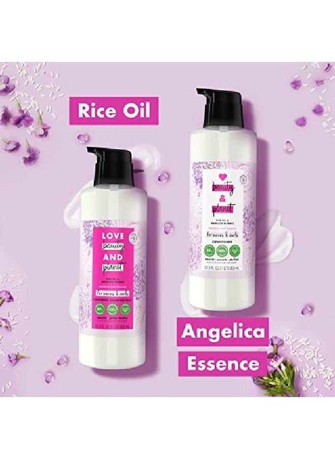Shampoo Milk Moisture And Bounce For Waves And Curls Rice Oil And Angelica Essence 100 Percent Biodegradable Shampoo 32 Oz