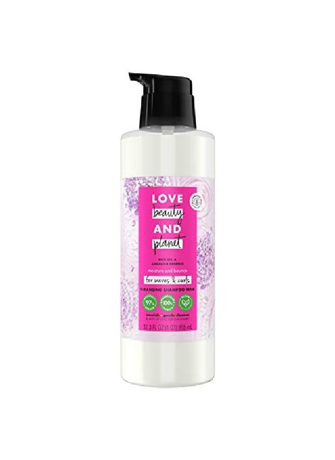 Shampoo Milk Moisture And Bounce For Waves And Curls Rice Oil And Angelica Essence 100 Percent Biodegradable Shampoo 32 Oz