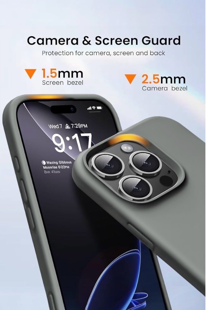 ريتي غطاء سيليكون لآيفون 15 برو – تصميم أنيق بجودة فائقة، ملمس ناعم احترافي، مقاوم للصدمات، حماية كاملة مع بطانة فاخرة من الألياف الدقيقة - Image 2