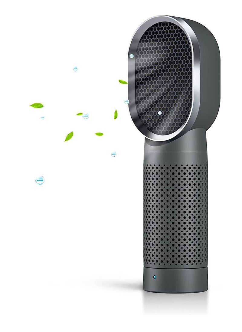 Generic - Portable Air Purifier and Ionizer with True HEPA Filter , for Home Desktop and Office , Removes 99.9% of Smoke,Dust (Black) - Image 1