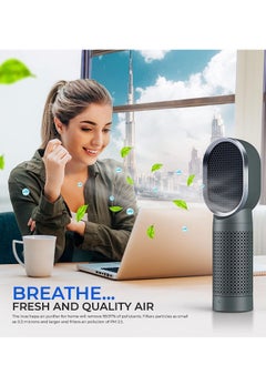 Generic Portable Air Purifier and Ionizer with True HEPA Filter , for Home Desktop and Office , Removes 99.9% of Smoke,Dust (Black)  - Image 3