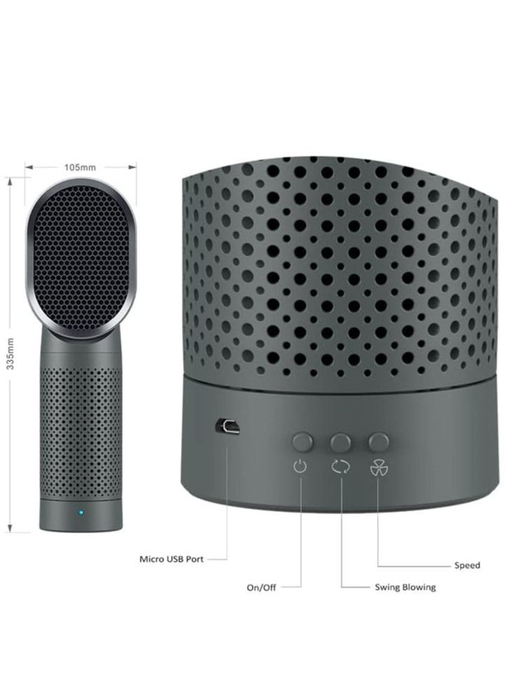 Generic - Portable Air Purifier and Ionizer with True HEPA Filter , for Home Desktop and Office , Removes 99.9% of Smoke,Dust (Black) - Image 1