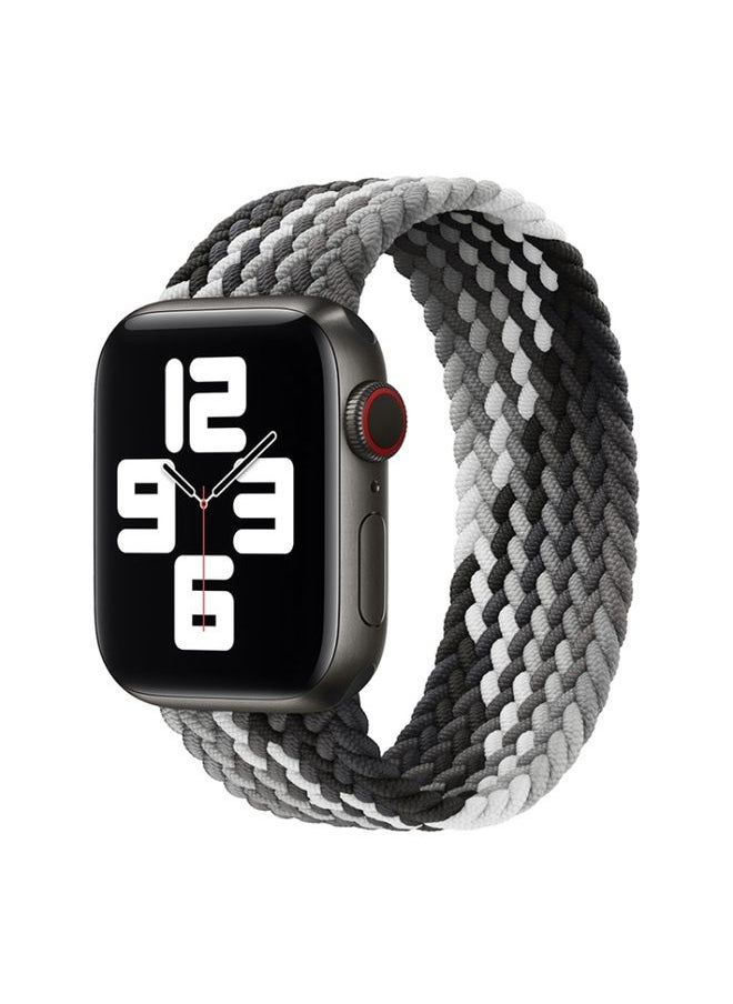 Replacement Strap Single Loop Weaving Nylon Watch Band, Size: L 155mm For Apple Watch Series 9&8&7 41mm / SE 3&SE 2&6&SE&5&4 40mm / 3&2&1 38mm Black