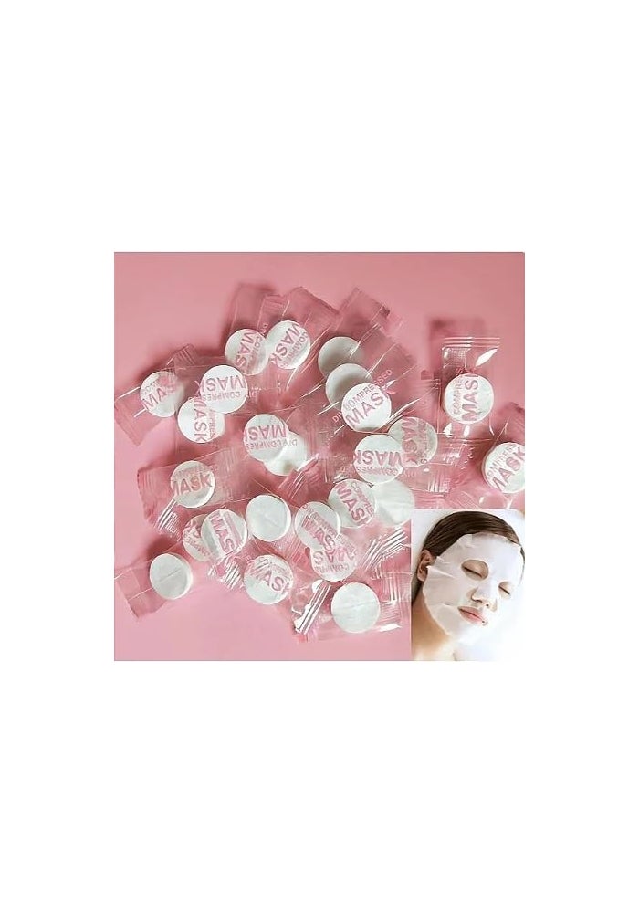 DAISO Compression Facial Mask Tablets - 50 Pcs | Compressed DIY Sheet Masks for Skincare & Face Care - Image 3