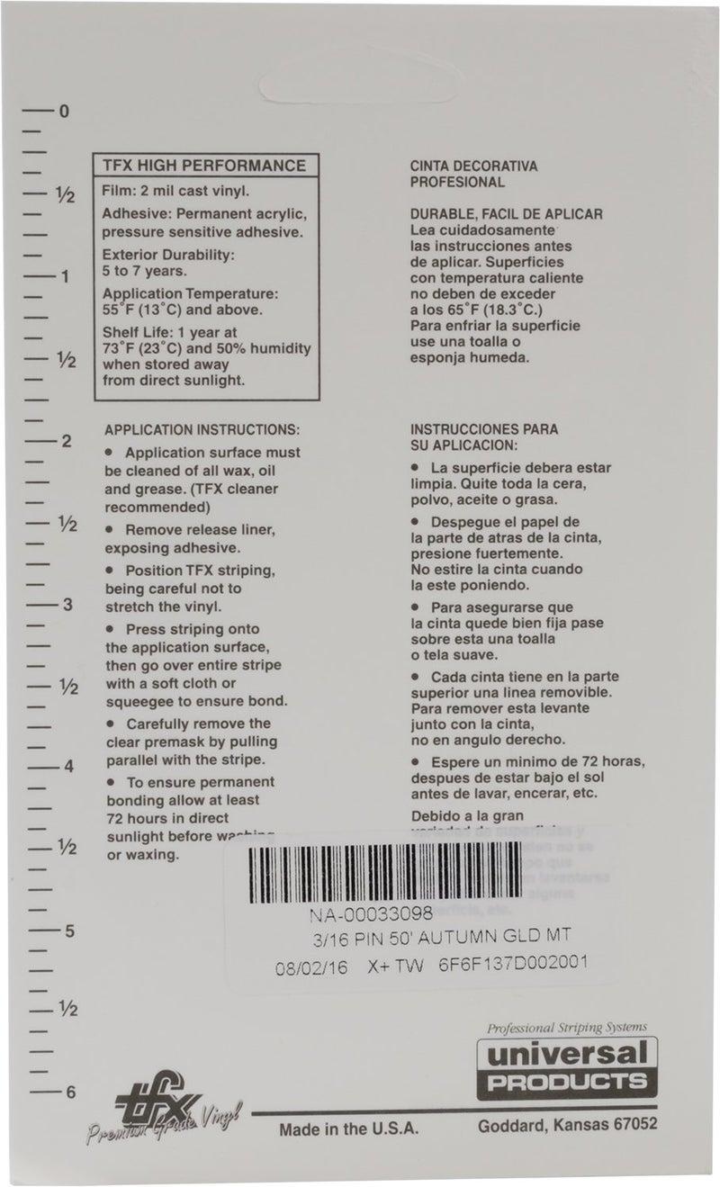 Universal TFX 00033098 - Auto Customizing Dual Pinstripe - 3/16" x 50' (1/16” Stripe, 1/16" Gap, Then 1/16” Stripe) - 098-Autumn Gold Metallic - Image 4