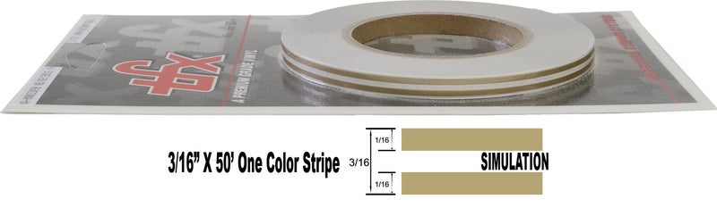 Universal TFX 00033098 - Auto Customizing Dual Pinstripe - 3/16" x 50' (1/16” Stripe, 1/16" Gap, Then 1/16” Stripe) - 098-Autumn Gold Metallic - Image 2