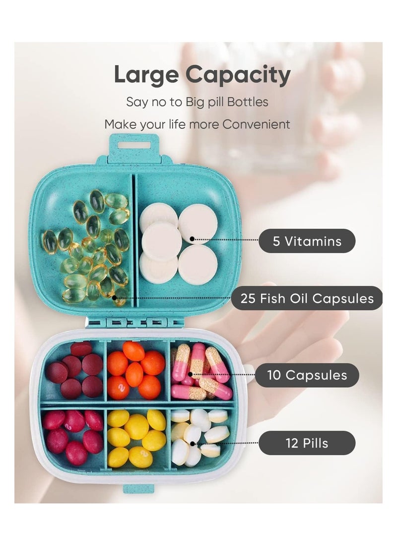 RATSAW Travel Pill Organizer 8 Compartments Portable Pill Case Daily Pill Box to Hold Vitamins Small Pill Container for Pocket Purse Medicine Organizer  - Image 4