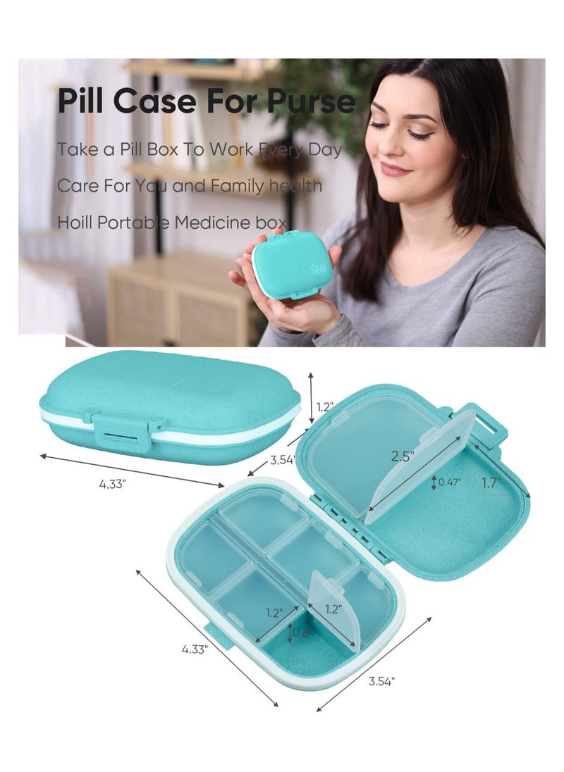 RATSAW Travel Pill Organizer 8 Compartments Portable Pill Case Daily Pill Box to Hold Vitamins Small Pill Container for Pocket Purse Medicine Organizer  - Image 5